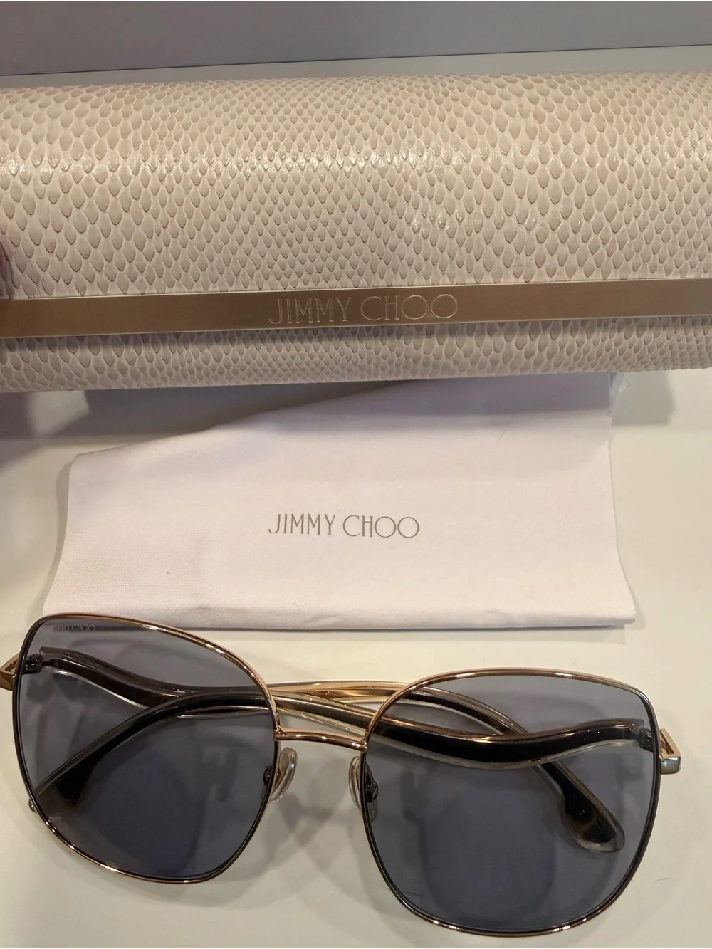 Jimmy Choo Gold Frame Sunglasses